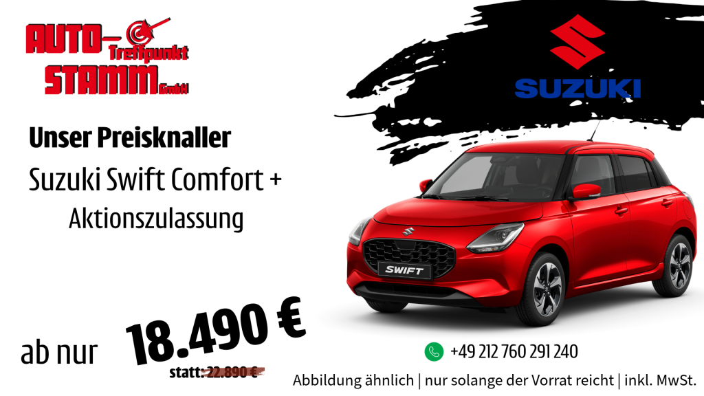 Suzuki Swift Comfort + ab 18.490 € nur bei uns. Auto-Treffpunkt Stamm GmbH