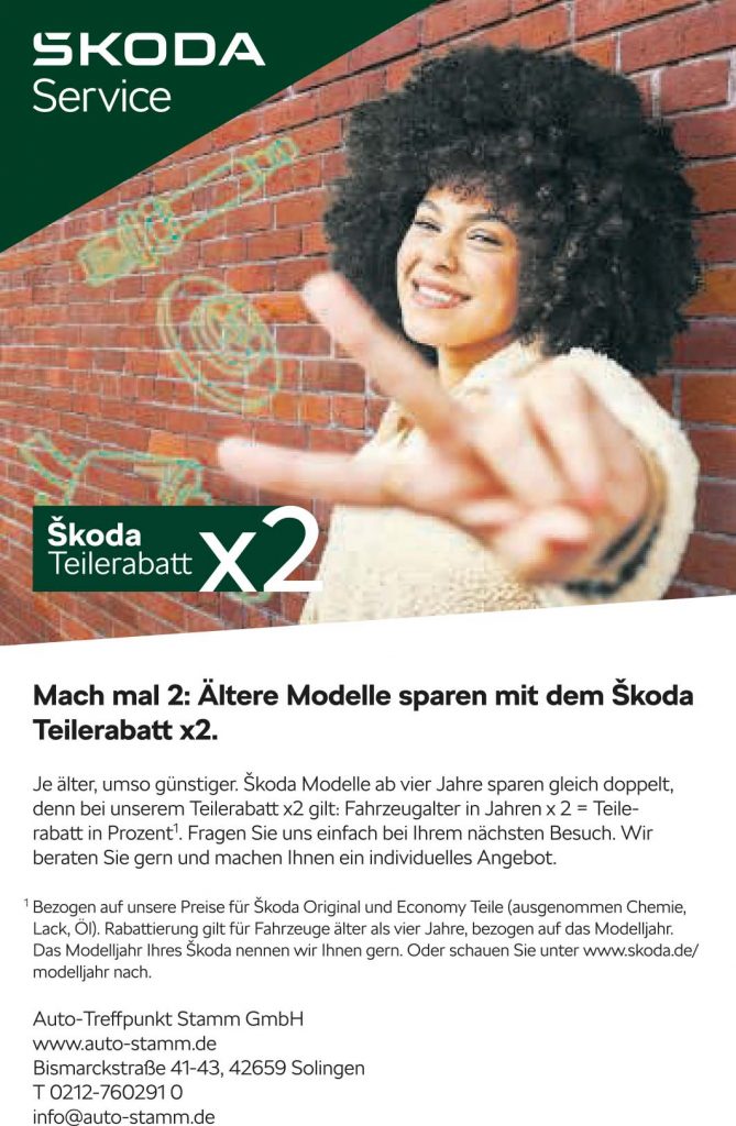 Teilerabatt Aktion Skoda MAL 2